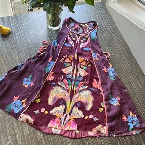 Free People Floral Midi Dress - Purple and Blue